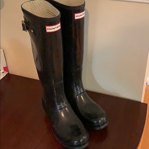 Black Gloss Tall Hunter Boots